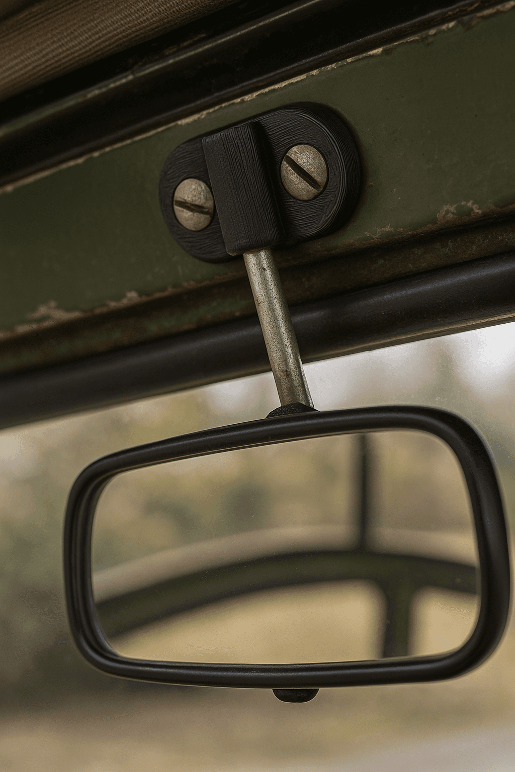 Support rétroviseur central Citroën 2CV AZAM – Fixation intérieure - Vue 1