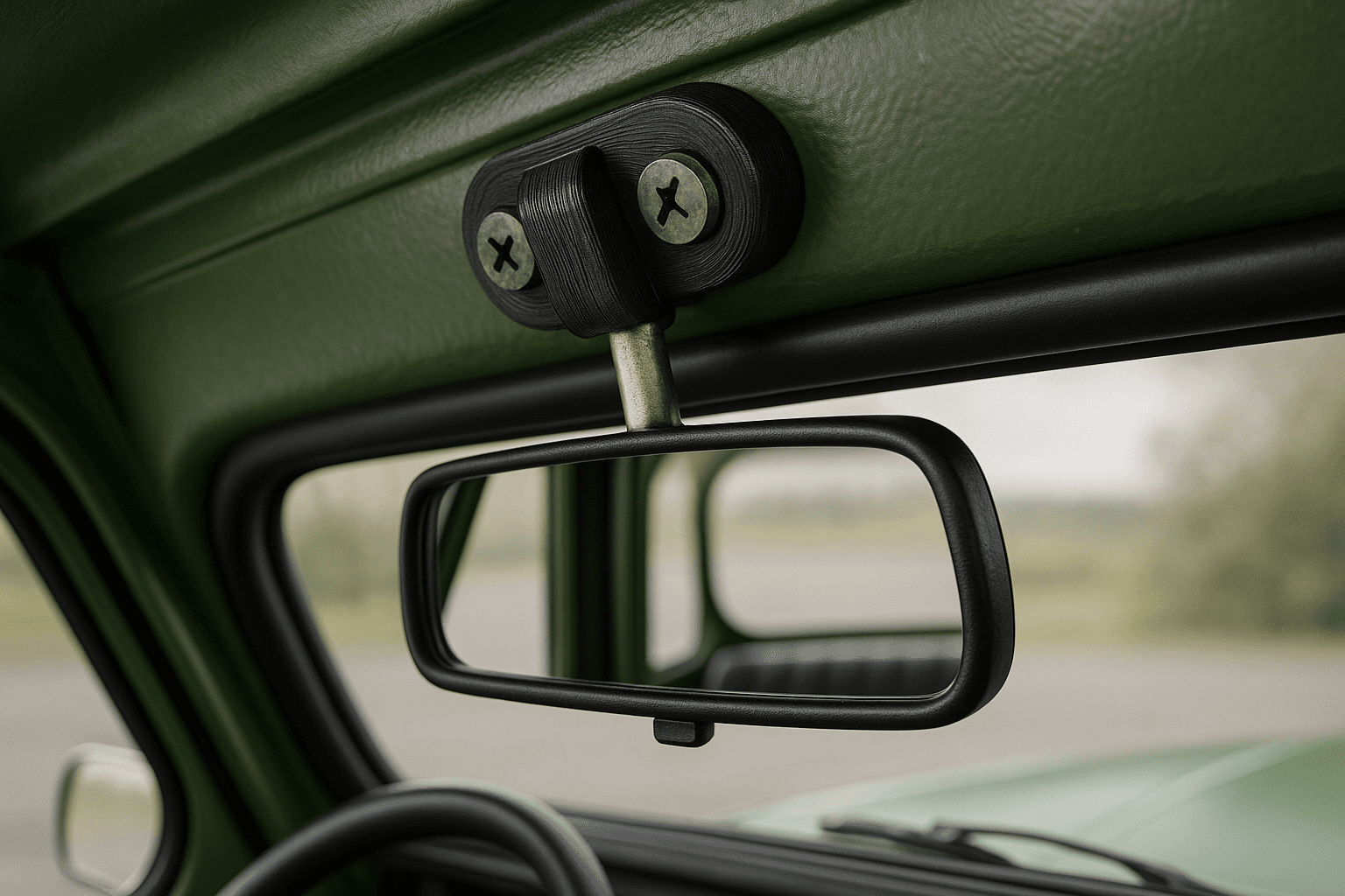 Support rétroviseur central Citroën 2CV AZAM – Fixation intérieure - Miniature 2